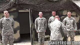 Military males having ass pounding foursome orgy